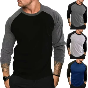 2024 New Running Spring Summer Period Long Sleeve Cultivate Ones Morality Men's T-shirt O-neck Solid T Shirt Men Red Blue Black